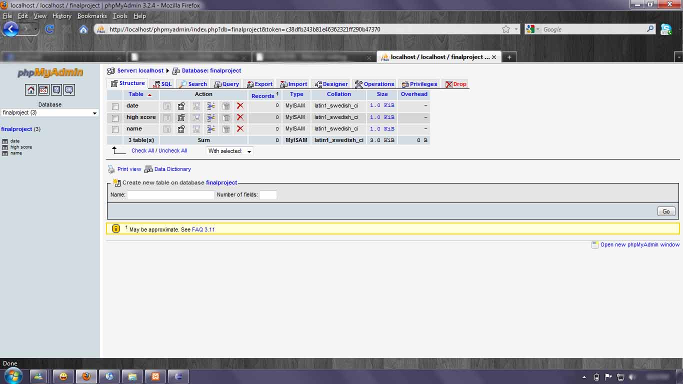 7. coba bikin database